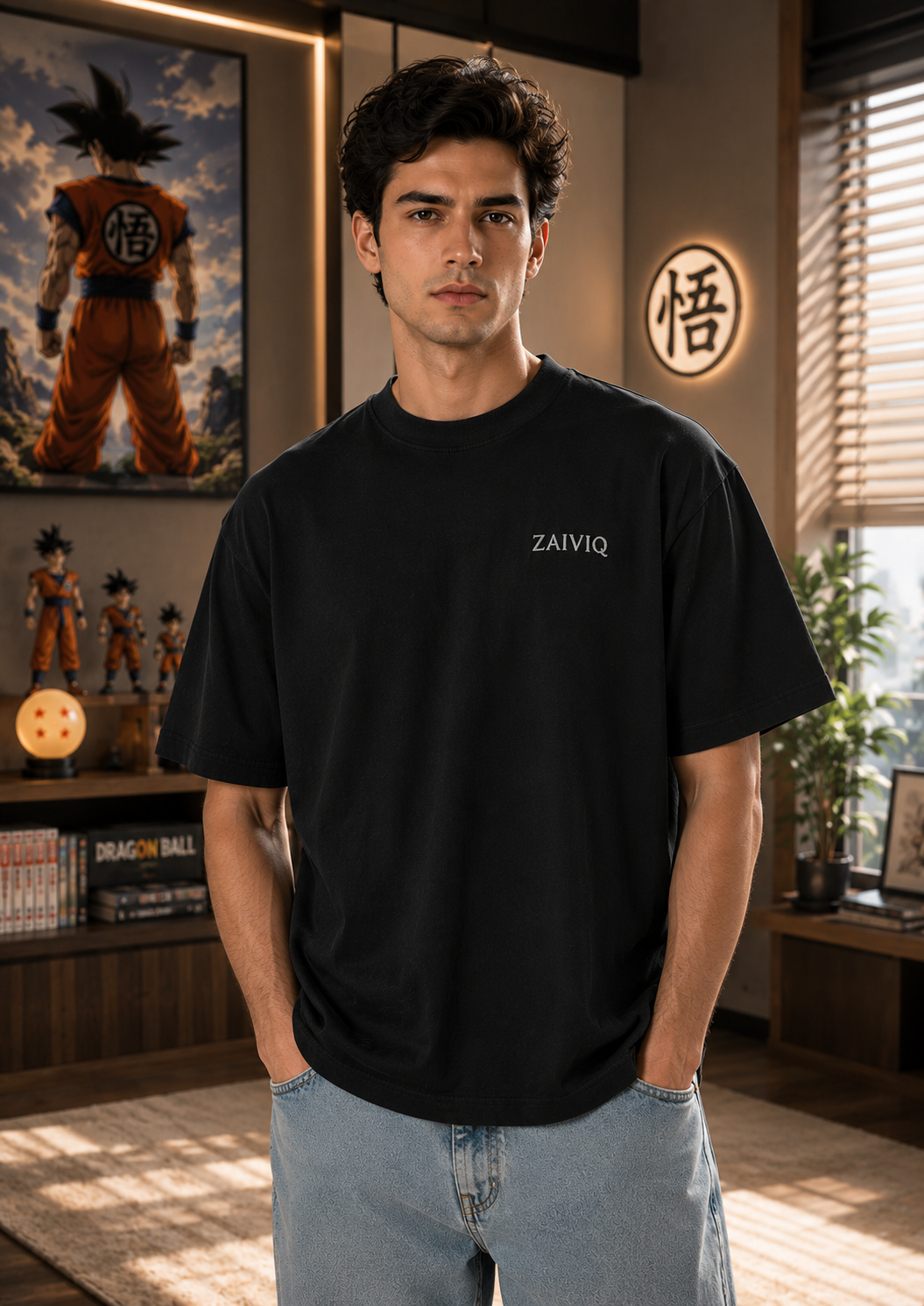 ZAIVIQ™ Ultra Instinct Premium Embroidered Oversized T-Shirt – Black Edition