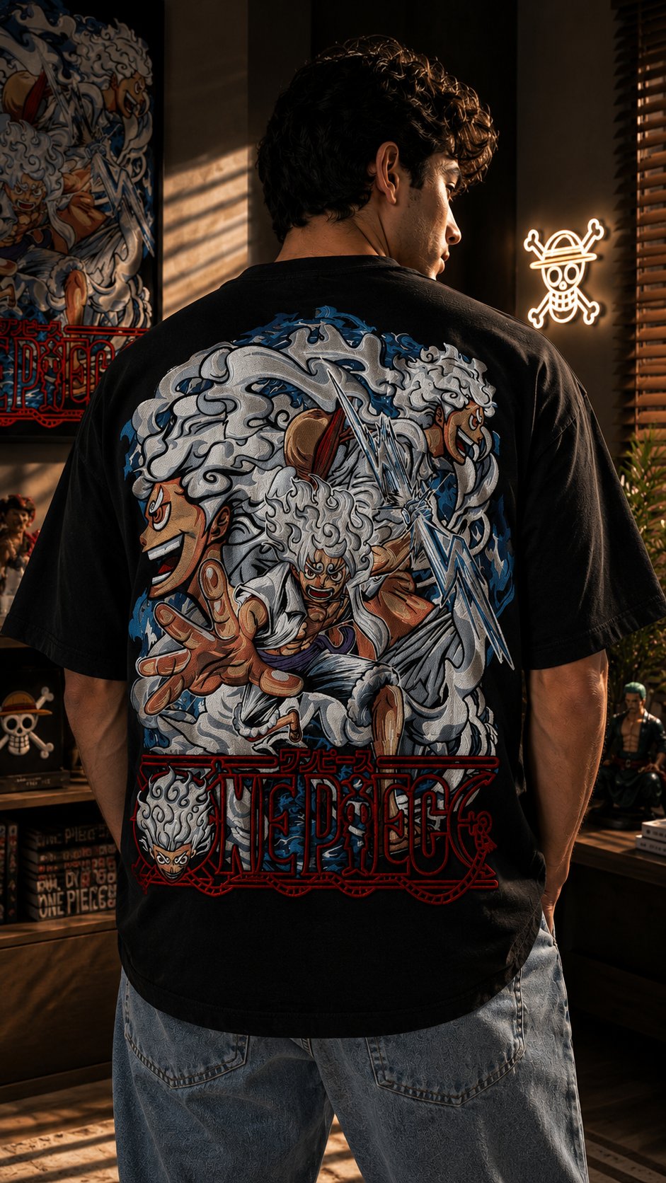 ZAIVIQ™ Gear 5 Premium Embroidered Oversized T-Shirt – Black Edition