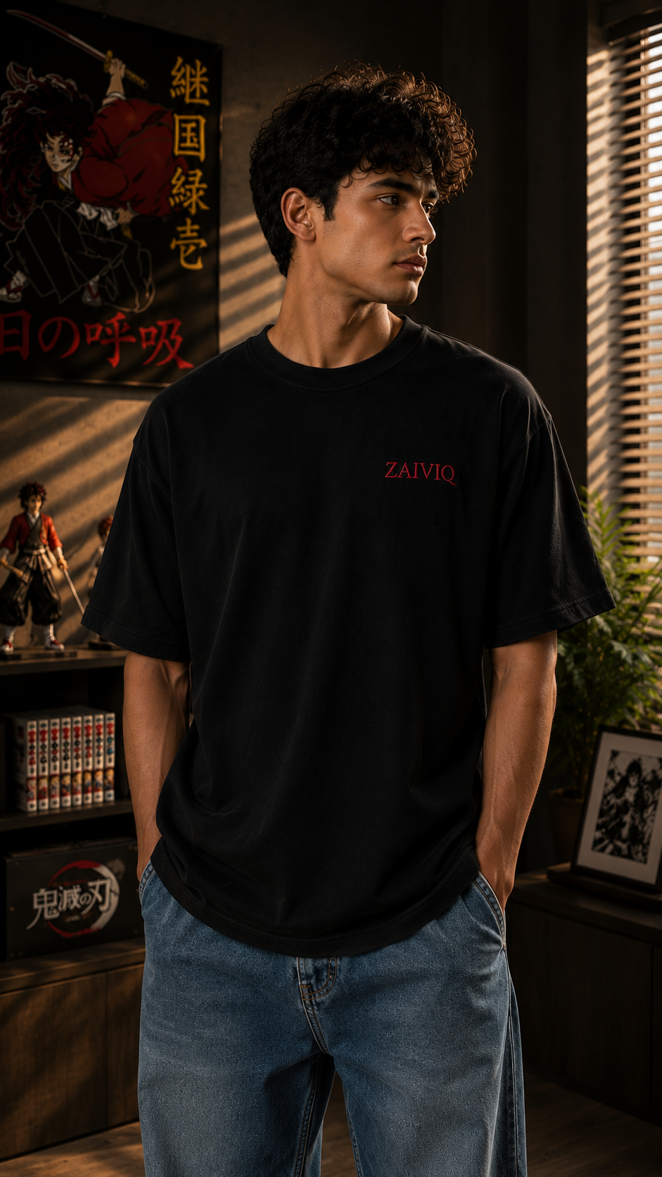 ZAIVIQ™ Premium Embroidered Regular Fit T-Shirt – Black Edition