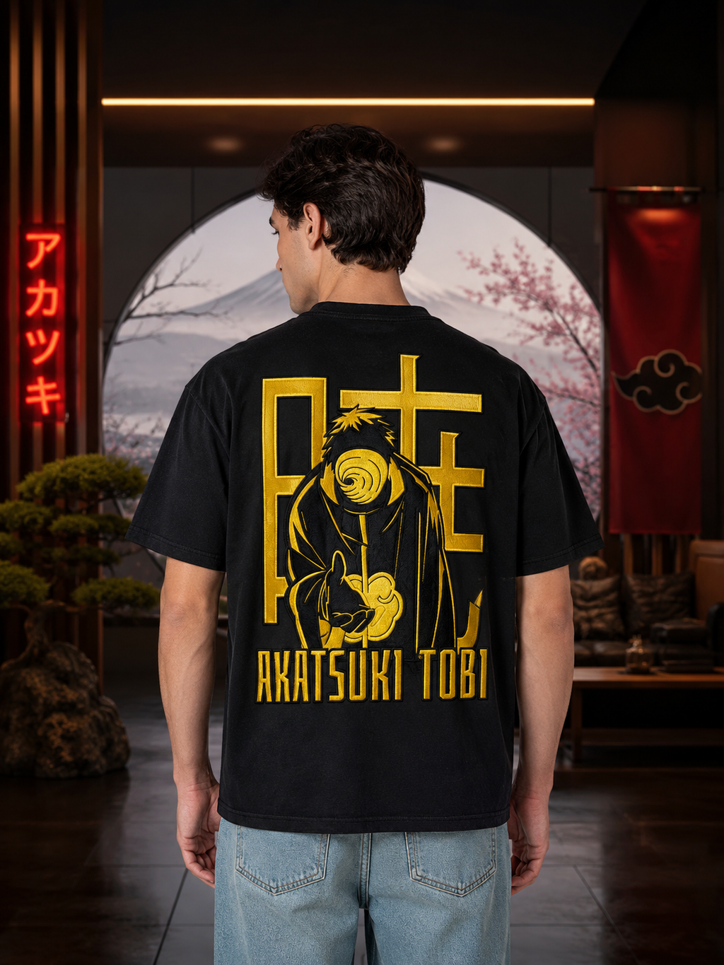 AKATSUKI TOBI Premium 3D Embroidered Regular Fit T-Shirt | ZAIVIQ