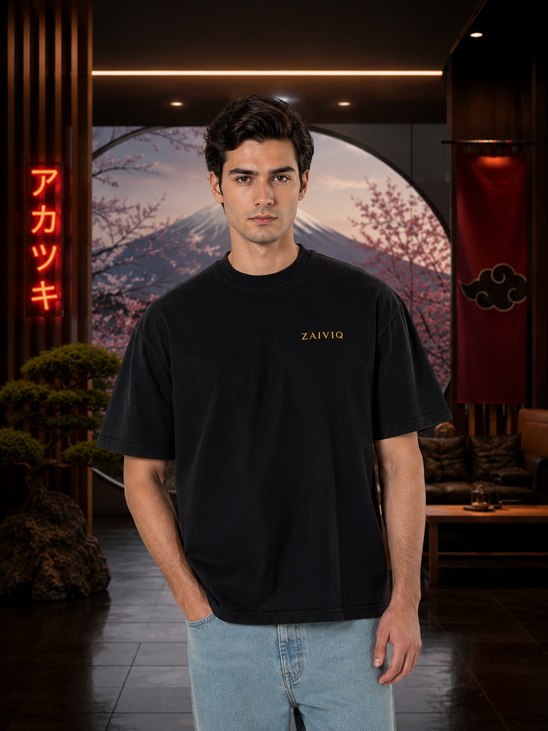 AKATSUKI TOBI Premium 3D Embroidered Regular Fit T-Shirt | ZAIVIQ