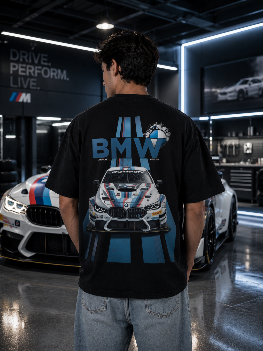 BMW M Motorsport Premium DTF Printed Oversized T-Shirt | Heavyweight Cotton Graphic Tee | ZAIVIQ