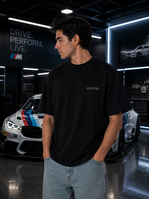 BMW M Motorsport Premium DTF Printed Oversized T-Shirt | Heavyweight Cotton Graphic Tee | ZAIVIQ