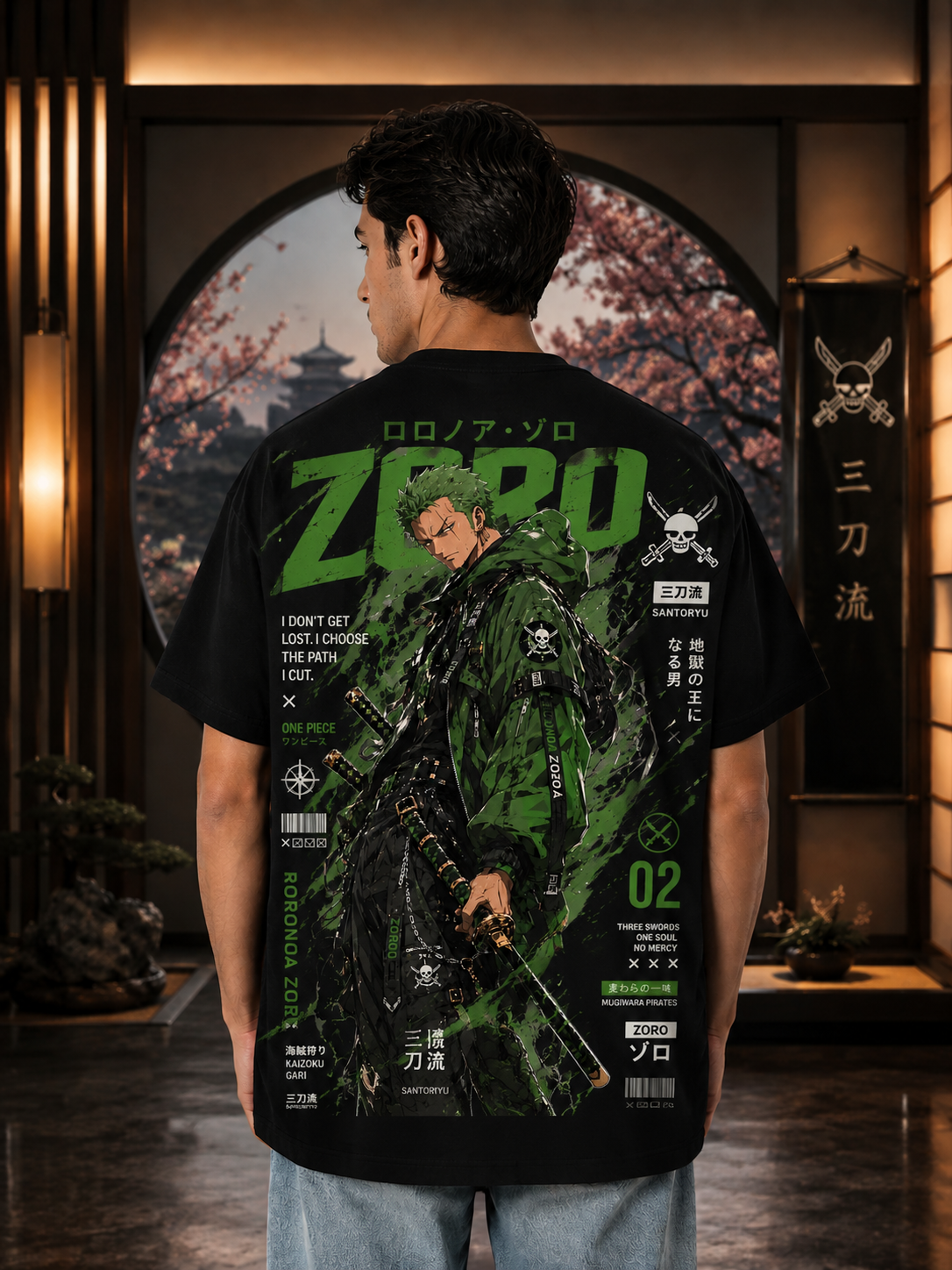 Roronoa Zoro Premium Oversized Anime T-Shirt | ZAIVIQ
