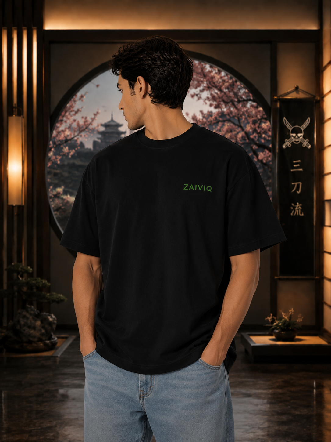 Roronoa Zoro Premium Oversized Anime T-Shirt | ZAIVIQ